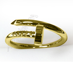 18k Solid Gold Swirl Nail Ring 2.30mm width