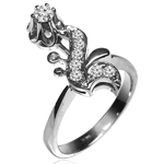 Russian Style flower Diamond Ring in 14k Gold