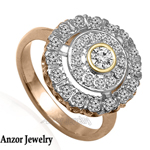 Russian Style Diamond Ring 14K Gold