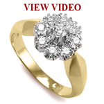 Russian Style 14k Yellow & White Gold Diamond Ring