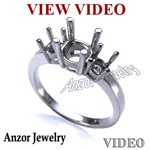 Platinum 950 Three Stone Ring Setting