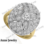 Russian Style Diamond Ring in 14k Gold