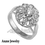 14k White Gold Genuine Diamond Ring