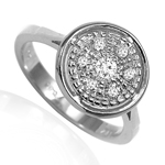 Russian Style Diamond Tarelka Ring in 14K GOLD