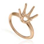 14k Solid Rose Gold Six-Prong Knife Edge Ring