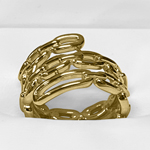 14k Solid Yellow Gold figaro Chain Ring