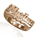14k solid rose Gold Lady's Name Marina Ring