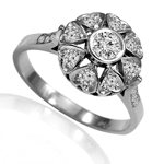14k Gold Genuine Diamond Russian Style ring