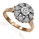 14k Gold Genuine Diamond Russian Style ring
