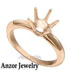 Six-Prong Knife Edge Ring Mounting 14K