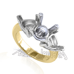 14k Yellow and White Gold Ring Setting