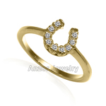10k Gold Diamond Horseshoe Ring