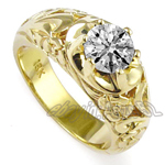 Men's 18k Yellow Gold ROCOCO design Diamond Ring