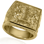 The Ten Commandments Men's Ring  in 14k Gold