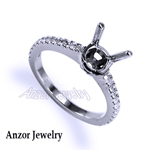 Cutdown Pave Diamond setting ring in 10k gold