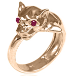 10k Gold Cat Head Burma Ruby Ring