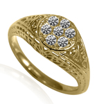 14k Solid Yellow Gold Lab Grown Diamond Ring