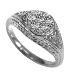 14k Solid White Gold  Lab Grown Diamond Ring