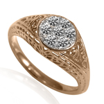 14k Solid Rose and  White Gold Lab Grown Diamond