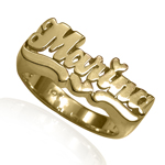 14k solid yellow Gold Lady's Name Marina Ring