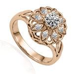 10k Rose Gold Lab Grown Diamond Ring