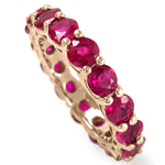 Genuine Ruby Gemstone Eternity Wedding band 14k