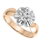 14K Gold Lab Grown Diamond Russian Style Ring