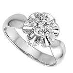 14K Gold Lab Grown Diamond Russian Style Ring .75