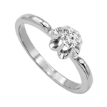 Russian Style 14k White Gold Diamond Ring