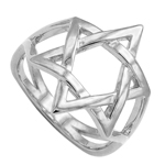 Star of David Men's Ring in Silver 925