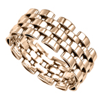 14k Gold Panther Link Band Men Ring