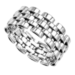 Panther Link Band Men Ring in Silver 925