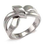 14k Gold Ribbon Design Women's Ring