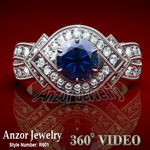 18k Gold Sapphire and Diamond Ring
