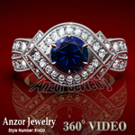 Sapphire Diamond Ring in 14k gold