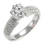 18K White Gold Diamond Engagement Ring