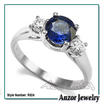 1.30ct Ceylon Sapphire Diamond Ring in 14k Gold