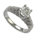18K White Gold Diamond Engagement Ring