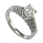 18K White Gold Diamond Engagement Ring