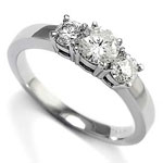 Three Stone Diamond Engagement 14k gold