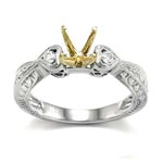 18k Two-Tone Gold Semi-Mount