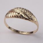 14K solid yellow Gold Leaf Ring for lady