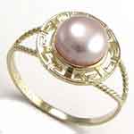 14k solid Gold Lavendar Pearl Ring
