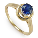 10k Two-Tone Gold Ceylon Sapphire Ring