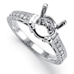 14k White Gold Diamond Setting Semi-Mount Ring