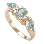 14k Rose Gold Aquamarine Ring 1ct.