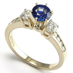 Ceylon Sapphire Diamond Ring in 14k Gold