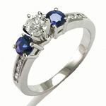 18k Gold Sapphire Diamond Ring