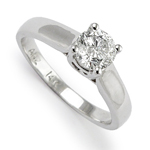 14K White Gold Solitaire Diamond Ring