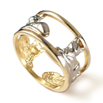 14k Gold Siamese Cat Ring